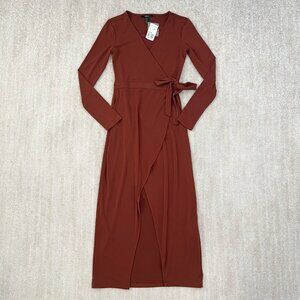 NWT Forever 21 Boho Summer Wrap Long Sleeve Dress S